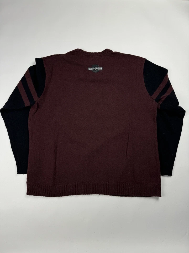Винтажный свитер Harley Davidson с круглым вырезом из овечьей шерсти с вышивкой размер XL винтажный - Изображение 2 из 4