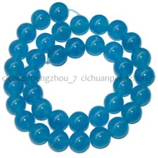 10mm Natural Blue Aquamarine Round Gemstone Loose Beads 15'' Strand