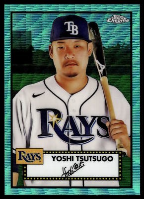 2021 Topps Chrome Platinum Anniversary Yoshi Tsutsugo Aqua Wave
