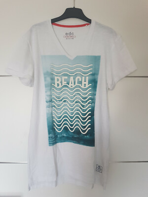 Edc By Esprit Damen T-Shirt – Fließende Bluse Mit Allover-Print, Nachhaltige Viskose