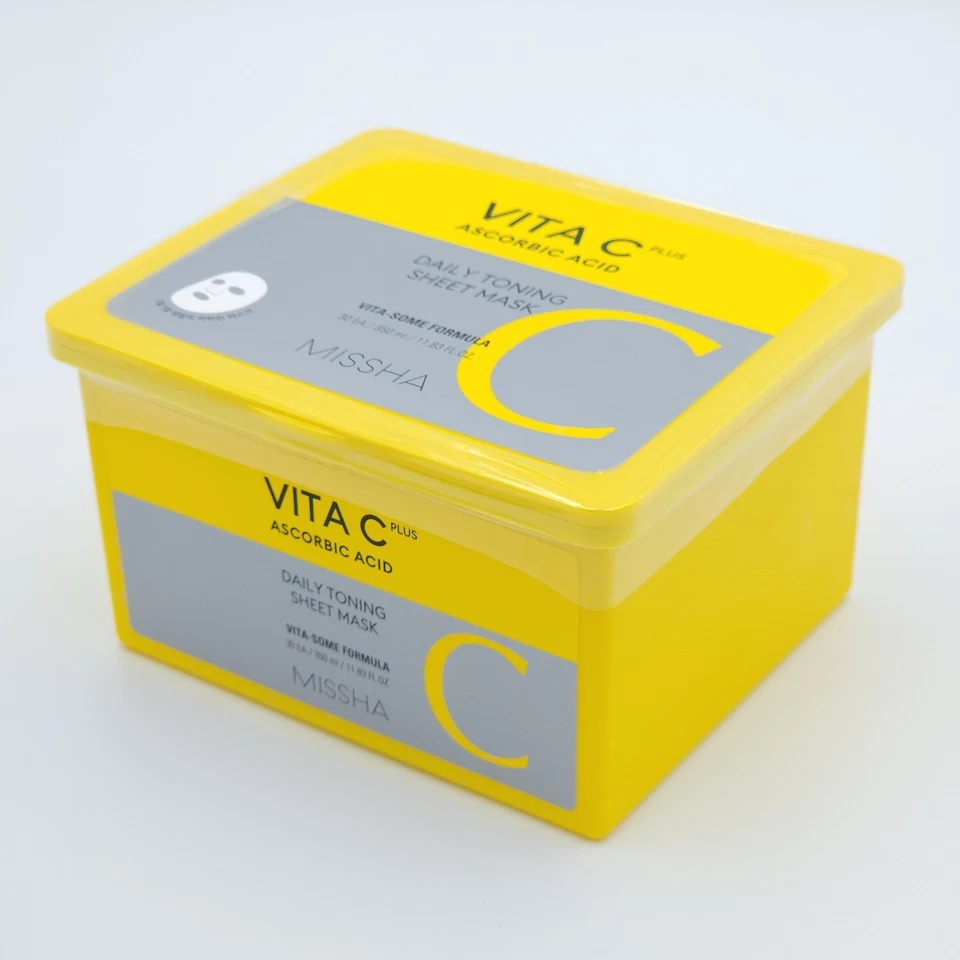 MISSHA Vita C Plus Daily Toning Sheet Mask 30ea Brightening Moisture K-Beauty - Image 3 of 4