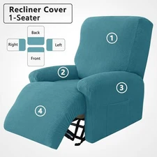 Recliner Sofa Cover Jacquard 4 Separate Pieces Stretch Slipcover Armchair Cover