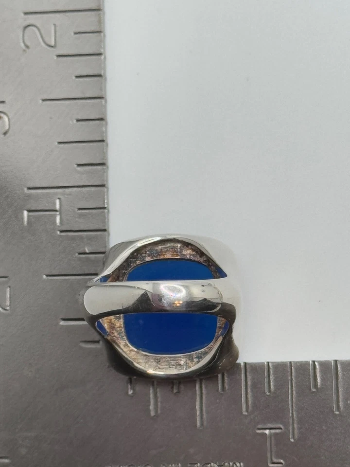 Anillo Milor Italia Plata de Ley 950 Calcedonia Declaración Foto 2 de 4