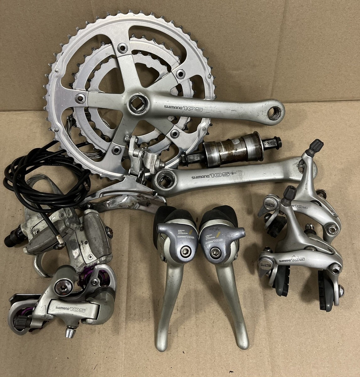 RARE TRIPLE Shimano 105 1055/1056 3x8 Full Groupset 170mm | eBay