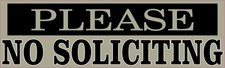 10in x 3in Please No Soliciting Sticker Car Truck Vehicle Bumper Decal