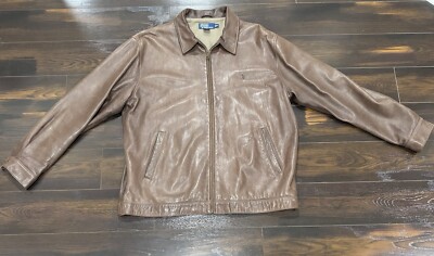 Vintage 90's Polo Ralph Lauren Leather Houndstooth Jacket Lambskin
