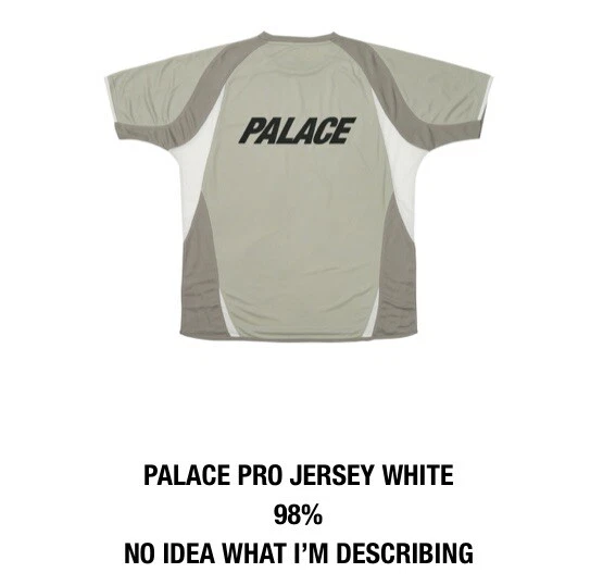PALACE SKATEBOARDS PRO JERSEY WHITE SIZE LARGE AUTUMN 2023 RANGE