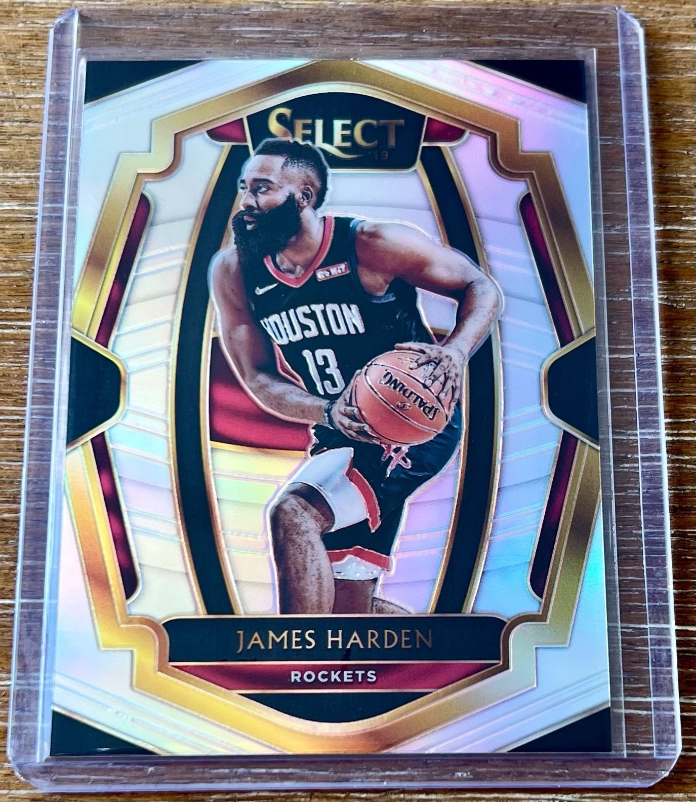 JAMES HARDEN 18-19 Panini Select PREMIER SILVER PRIZM PARALLEL ! ROCKETS !