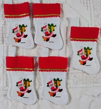 Vintage Santa  s Best Felt Mini Stockings Lot 5 Christmas Santa Design 6  In VTG