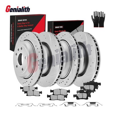 For Jeep Grand Cherokee Durango 11-20 Front Rear Drilled Rotors Brake Pads Kit