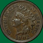 1902 Indian Head Cent Almost Uncirculated AU Coin #40684