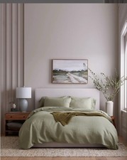  214 Quince European 100 Linen Duvet Cover Set King Cal King Willowleaf 2 Shams