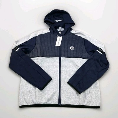 Sergio Tacchini Jacket Mens Small Track Jacket Beal Jacket Hoodie Quiet Gray Nwt