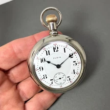 ca.1909 Elgin 349 Class A Railroad Grade Pocket Watch 18S 21J Fancy *Extra Nice*