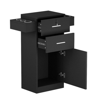 Salon Station for Hair Stylist, Beauty Salon Storage Cabinet w/Hair Dryer Holder