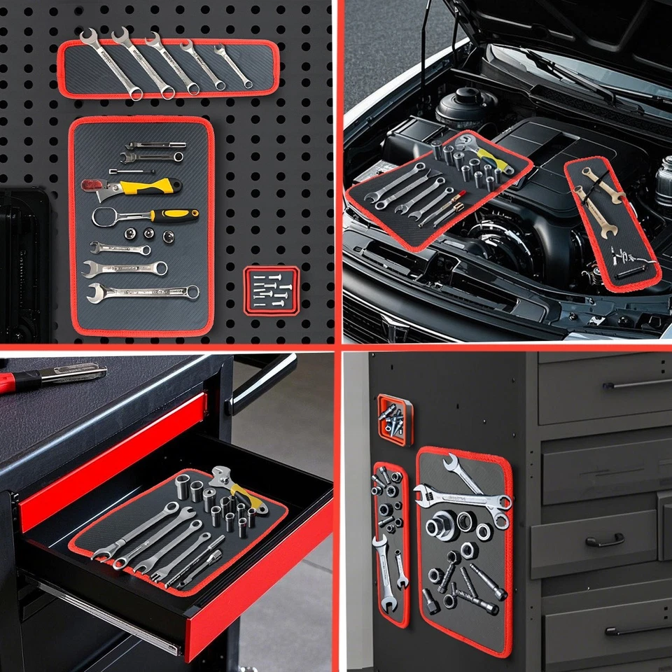 4pc Flexible Magnetic Tool Holder Mat For Bolts, Nuts, Screws Parts Tray - Image 4 of 4
