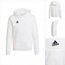 Felpa con cappuccio Adidas Entrada 22 bambino bianca HG6303 taglia 140 nuova