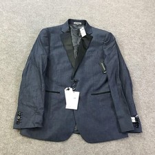 Express Blazer Mens 36S Blue Slim Fit Photographer Tuxedo Formal Sport Coat