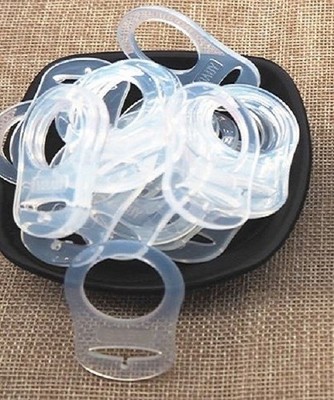 2 Stück Silikonring Adapter Clip Schnullerketten transparent  Schnullerhalter