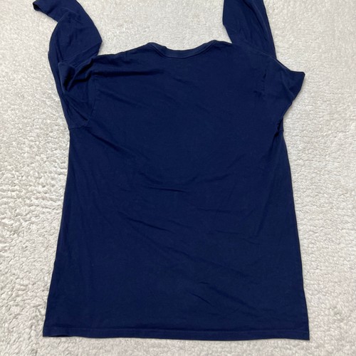 Polo Ralph Lauren Shirt Men Large Navy Jersey Long Sleeve Polo Bear Football - Picture 9 of 12