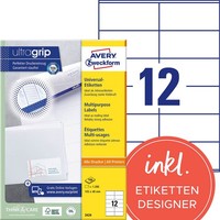 Avery Zweckform Etiketten 3424 Weiß 105,0 X 48,0 Mm, 100 Blatt