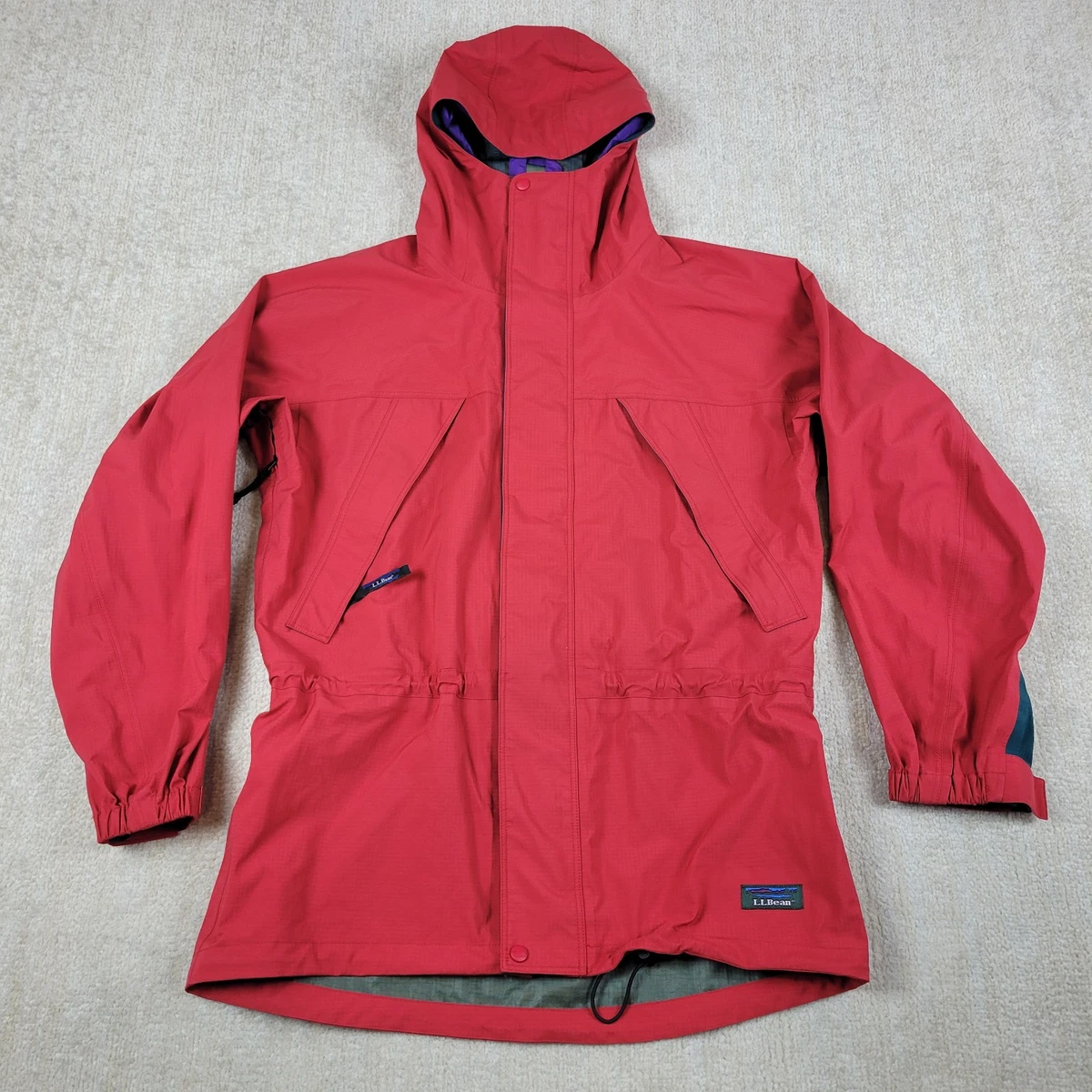 LL Bean Red Full Zip Hooded Jacket Men\