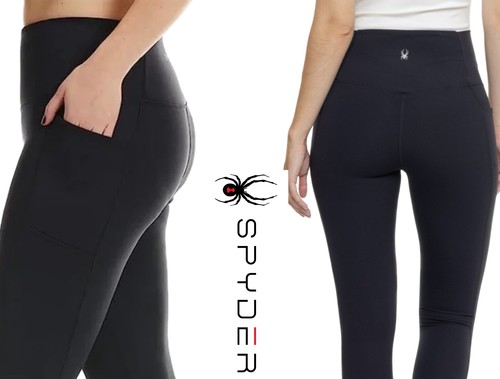 Spyder Active Black Leggings Women’s Size Small – High Waist Full Length