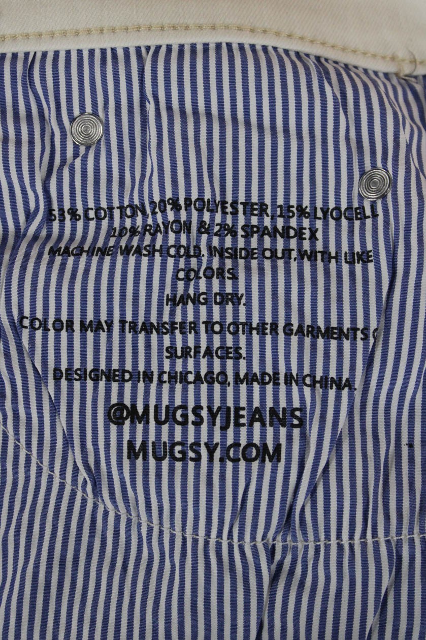 Mugsy Mens Classic White Solid Button Closure Pan… - image 5