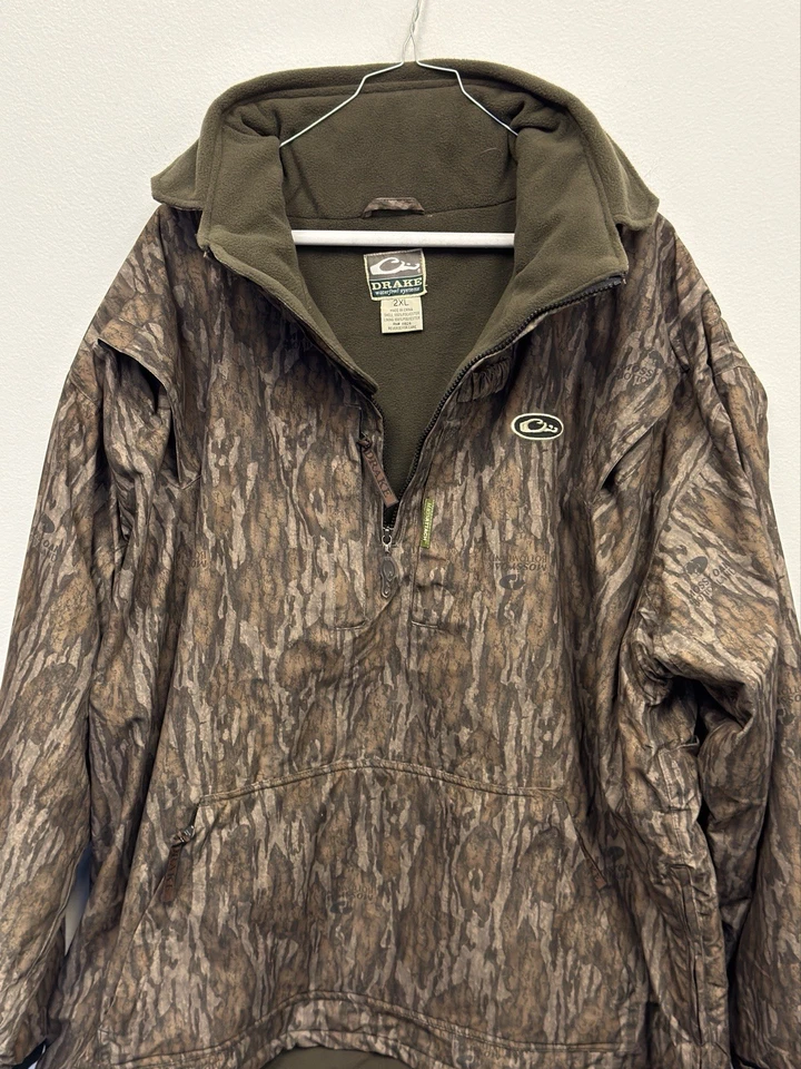 Drake Waterfowl MST Pullover 1/4 Zip Jacket Mossy Oak Bottomland Fleece 2XL - Image 3 of 4