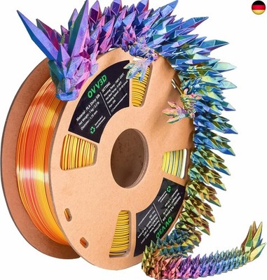  OVV3D PLA Filament 1.75, Filament-3D-Druckmaterialien, Dreifarbiges 