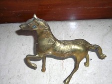 STATUA SCULTURA CAVALLO IN OTTONE SOPRAMMOBILE ANNI 70