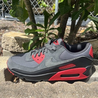 DM0029-007] Mens Nike AIR MAX 90 'IRON GREY FIRE RED' | eBay