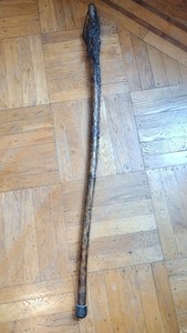 Primitive Natural Form Rustic Burl Wooden Trekking Walking Stick Cane 43.5 inch