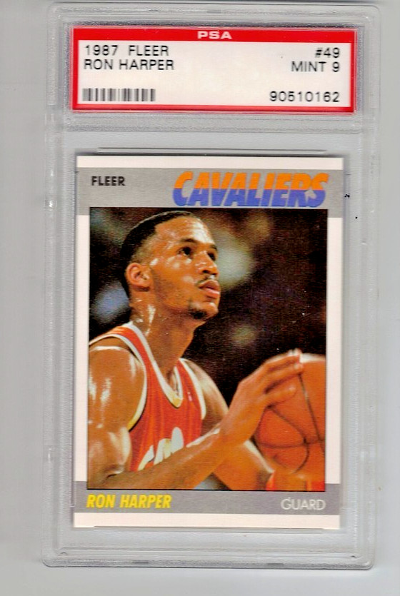 1987 FLEER BASKETBALL #49 RON HARPER ROOKIE PSA 9 MINT #90510162