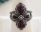 STERLING & Purple Spiny Oyster Carolyn Pollack Sterling Silver Ring SZ 9