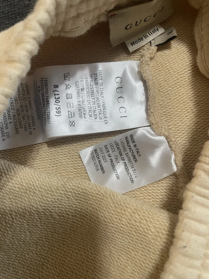 Pantalones deportivos Gucci unisex para niños talla 8 cintura elástica Foto 3 de 4