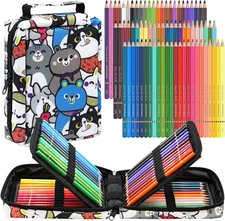 75 Pack Art Drawing Supplies Set with 72 Color Colored Pencils Kit, Eraser, and 