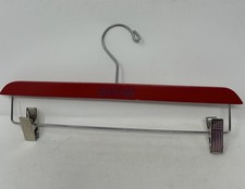 Hanger Nordstrom Red Wooden w metal clips 14" x 6 1/2"
