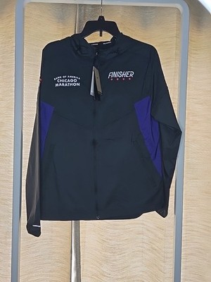 Nike 2024 Chicago Marathon Windrunner Running Jacket Black FV6204-010 Size Small