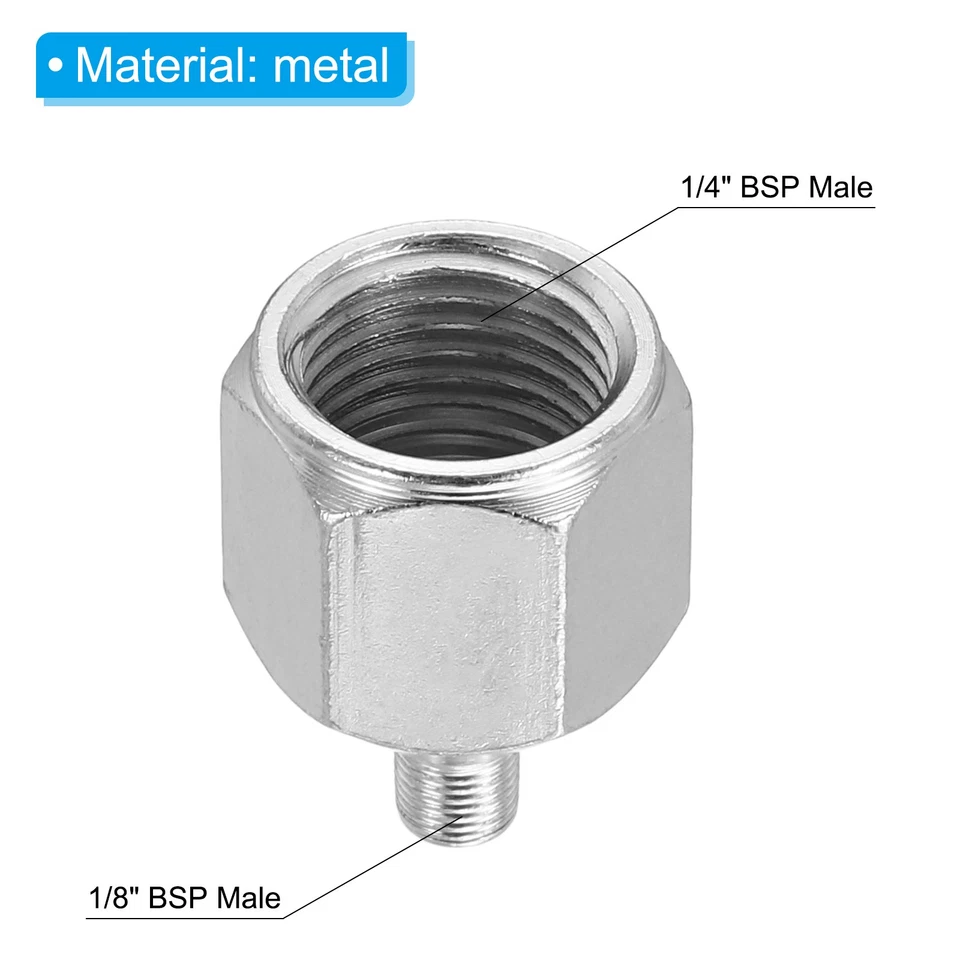 1/4" to M5 Air Brush Hose Adapter, 2 PCS 1/4" BSP Female to M5 Male Foto 2 de 4