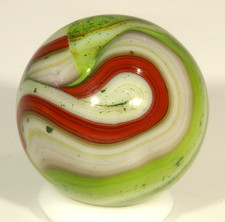 D.A.S Carnival Marble 11/16" White, Oxblood Heavy Green Aventurine