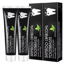 FLUORIDE FREE MINT TOOTHPASTE Natural Bamboo Activ Charcoal Teeth Whitening 4pcs