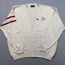 MGM Grand Hotel & Casino Varsity Cream Seth Roberts Cardigan Sweater XL, W/ Pin