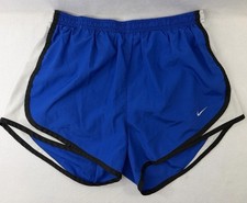 Nike Dri-Fit Tempo Running Shorts Women s Medium Blue White Lined Athletic