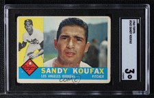 1960 Topps Sandy Koufax #343 SGC 3 HOF 10fh