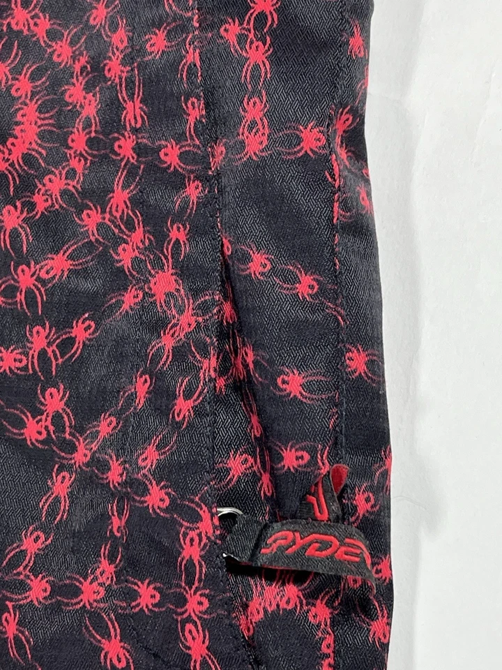 VTG Spyder Youth Kids Snow Pants Size 16 Black Red Spyder Swirl Insulated Spylon - Image 4 of 4