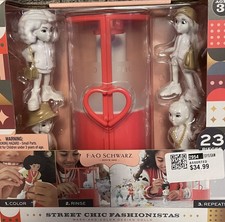 FAO Schwarz Street Chic Fashionistas Wash-And-Color Design Dolls 23pc New Age3 