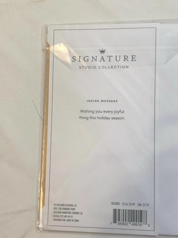 5 Hallmark Signature Christmas Cards with Envelopes and In Cellophane Pack. 3D - Image 4 of 4