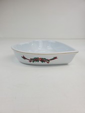 Pointsettia and Ribbons Heart shaped Casserole Dish