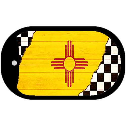 New Mexico Racing Flag Novelty Metal Dog Tag Necklace 2" x 1" - 第 1/1 張圖片